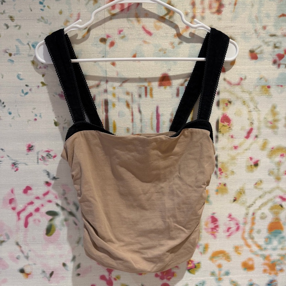 Free People Tan and Black Tank Top